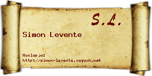 Simon Levente névjegykártya